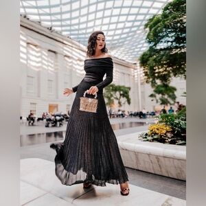 Khaite Off-Shoulder Black Dress perfect for gala, black-tie, formal events